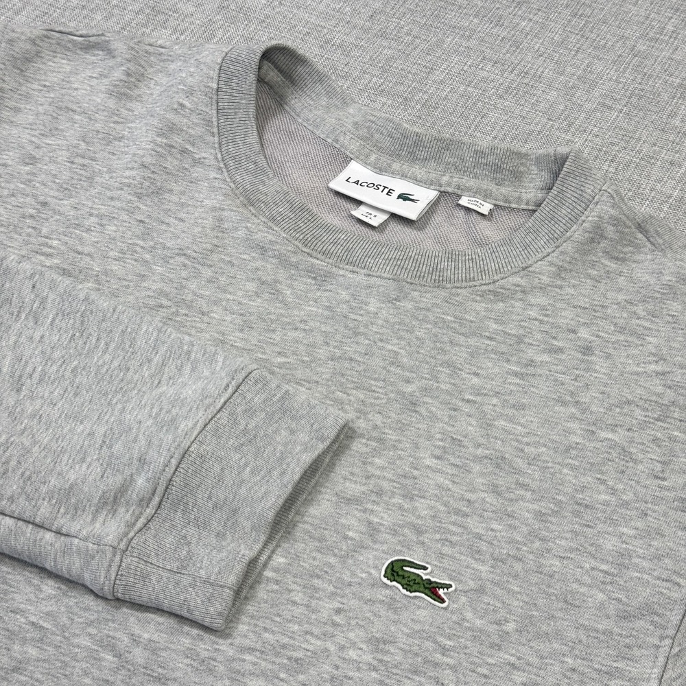 Lacoste Fleece Sweatshirt Mens Large (5) Gray Pullover Cotton Crewneck